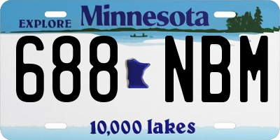 MN license plate 688NBM