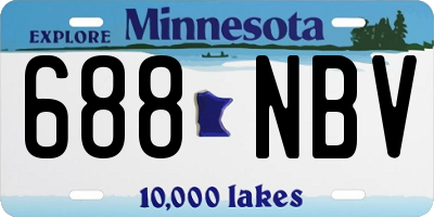 MN license plate 688NBV
