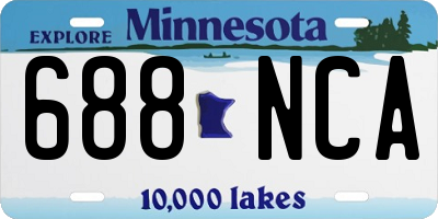 MN license plate 688NCA