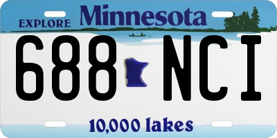 MN license plate 688NCI
