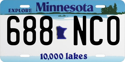MN license plate 688NCO