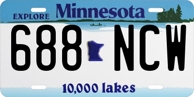 MN license plate 688NCW