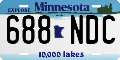 MN license plate 688NDC
