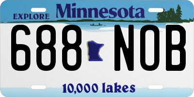 MN license plate 688NOB