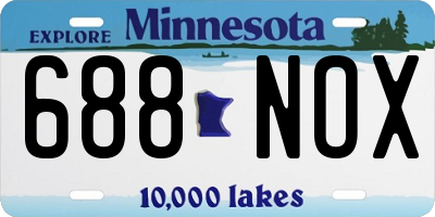 MN license plate 688NOX