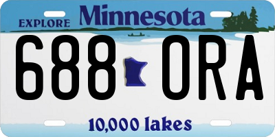 MN license plate 688ORA