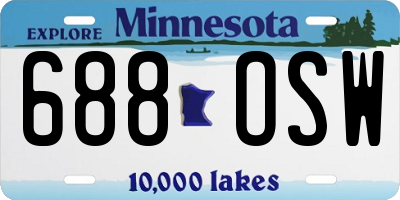 MN license plate 688OSW