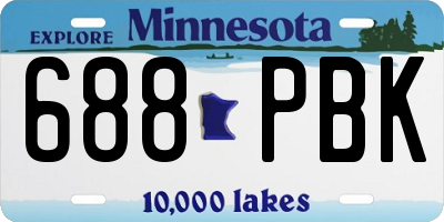 MN license plate 688PBK