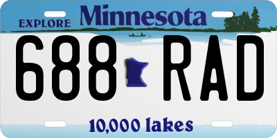 MN license plate 688RAD