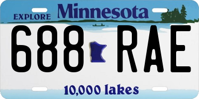 MN license plate 688RAE