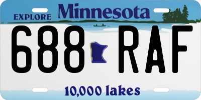 MN license plate 688RAF