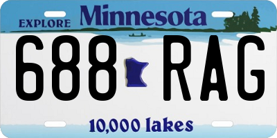 MN license plate 688RAG