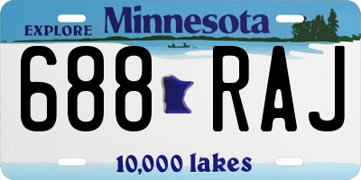 MN license plate 688RAJ
