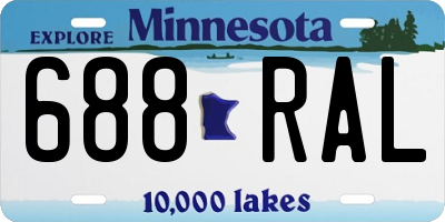 MN license plate 688RAL