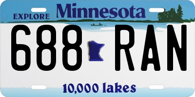 MN license plate 688RAN