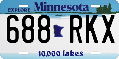 MN license plate 688RKX