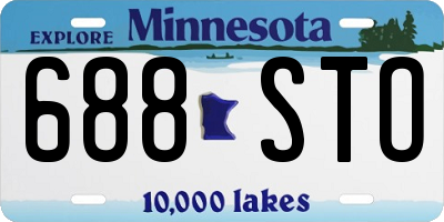 MN license plate 688STO