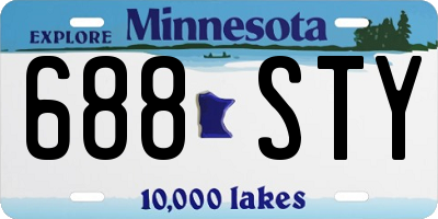 MN license plate 688STY