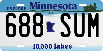 MN license plate 688SUM