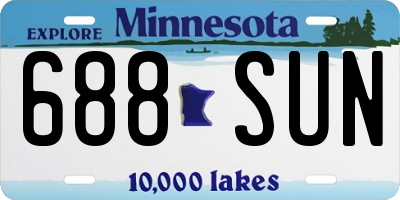 MN license plate 688SUN