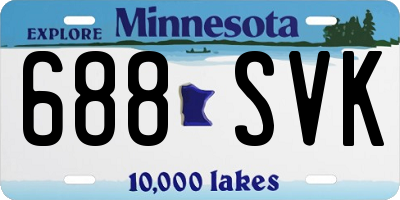 MN license plate 688SVK