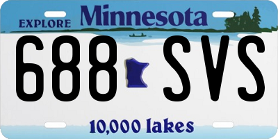 MN license plate 688SVS