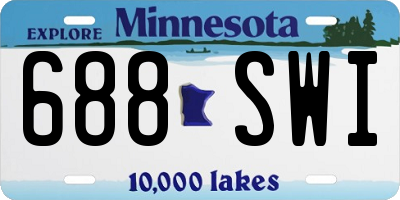 MN license plate 688SWI