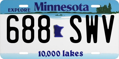 MN license plate 688SWV