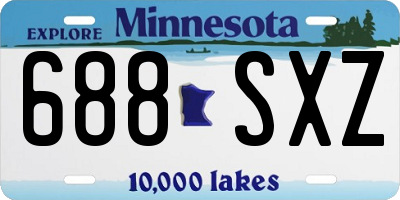 MN license plate 688SXZ