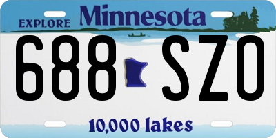 MN license plate 688SZO