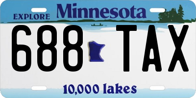 MN license plate 688TAX