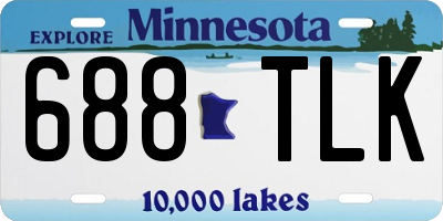 MN license plate 688TLK