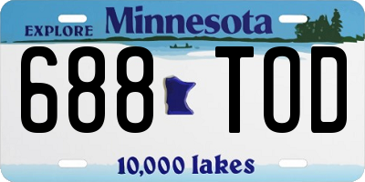 MN license plate 688TOD