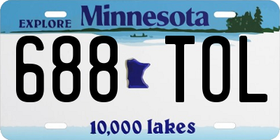 MN license plate 688TOL
