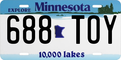 MN license plate 688TOY