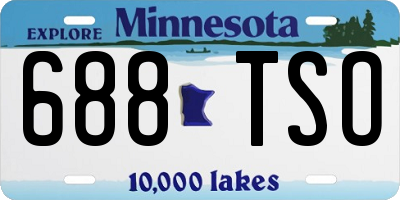MN license plate 688TSO