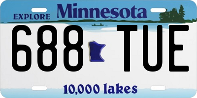 MN license plate 688TUE