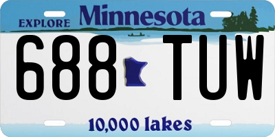 MN license plate 688TUW