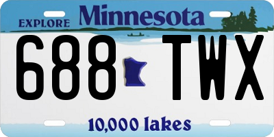 MN license plate 688TWX