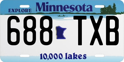 MN license plate 688TXB
