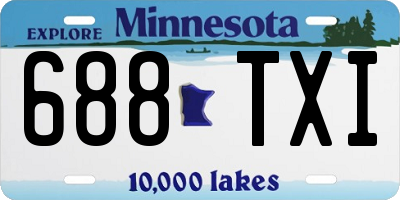 MN license plate 688TXI