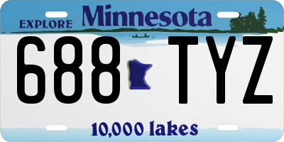 MN license plate 688TYZ