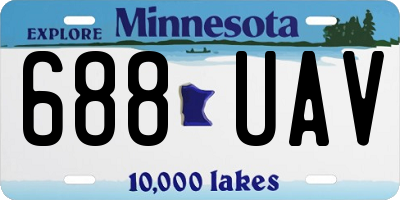 MN license plate 688UAV