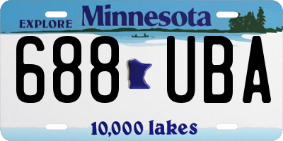 MN license plate 688UBA