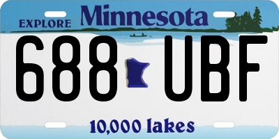 MN license plate 688UBF