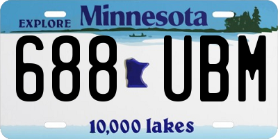 MN license plate 688UBM