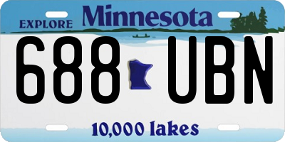MN license plate 688UBN
