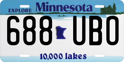 MN license plate 688UBO