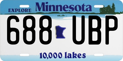 MN license plate 688UBP