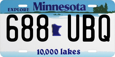MN license plate 688UBQ